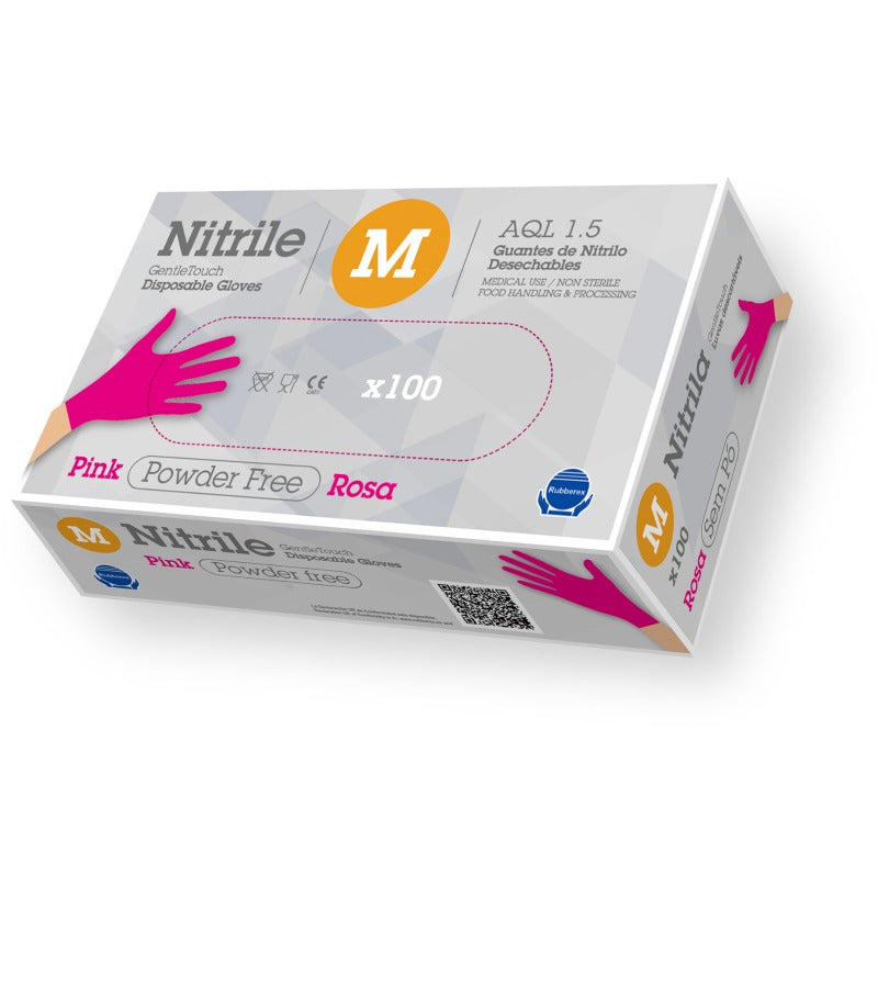 Gentle Touch Pink Nitrile Disposable Gloves - CLEARANCE