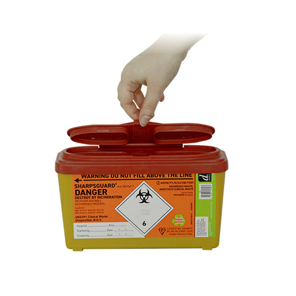 Sharps Bins Container 1ltr - Orange Lid