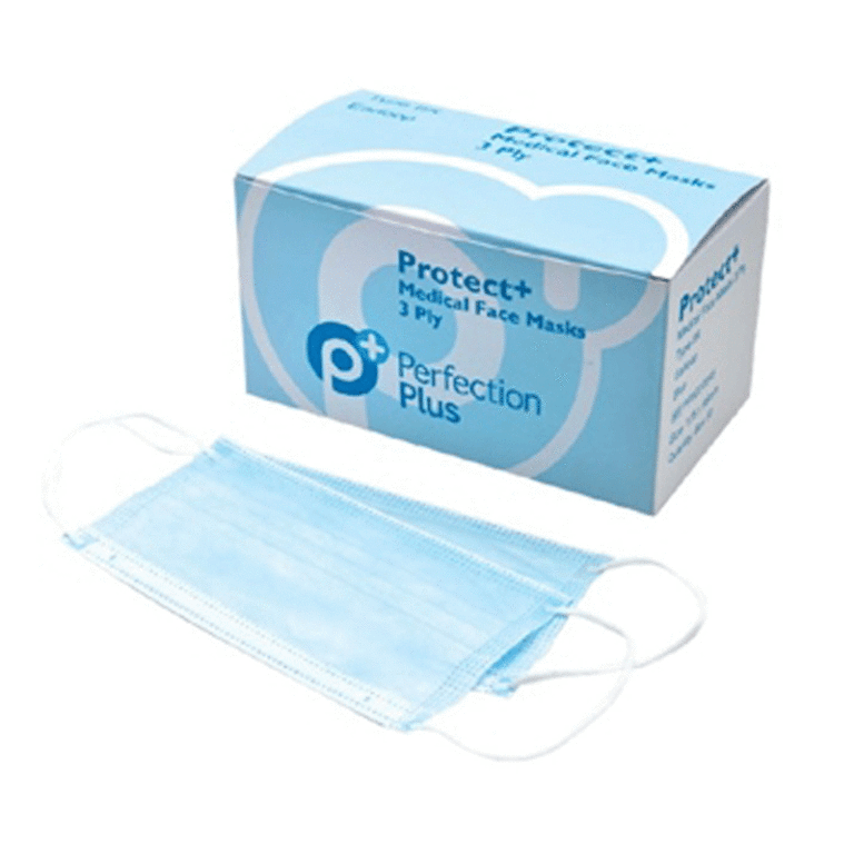 Perfection Plus Protect+ Face Masks 3 Ply Ear Loop Type IIR Blue - Box 50